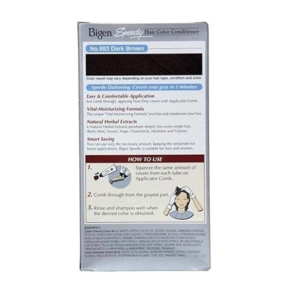 BIGEN Bigen Speedy Hair Color, 40g+40g - Dark Brown 883