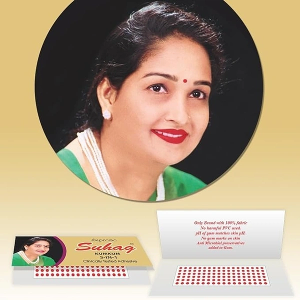 SuAhag Supreme Kumkum Round Bindi Box with 15 Flaps Size 4 diameter 6mm Red forehead Red Bindis Women Red Bindis (Bengali Bindi ,Marathi , mulgi)