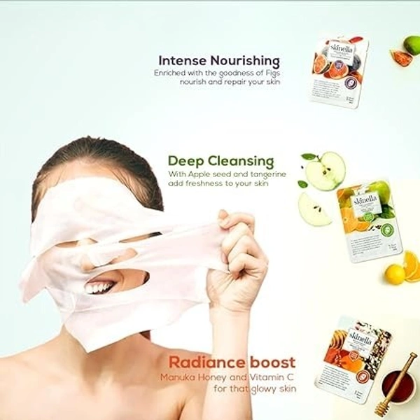 SKINELLA Apple Seed & Tangerine Sheet Mask (2 PC) (40 ml)