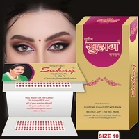 SuAhag Supreme Kumkum Round Bindi Box with 15 Flaps Size 4 diameter 6mm Red forehead Red Bindis Women Red Bindis (Bengali Bindi ,Marathi , mulgi)