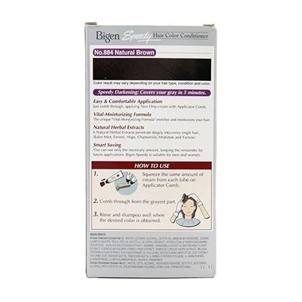 BIGEN Bigen Speedy Hair Color, 884, 80 Gm (Natural Brown)