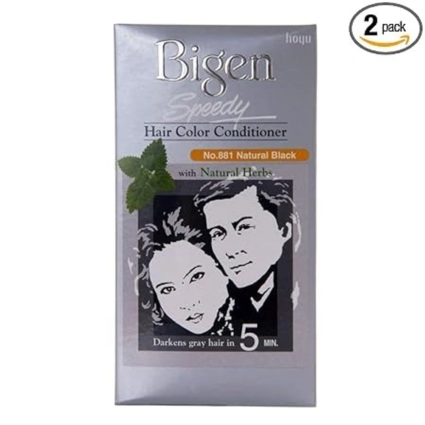 BIGEN Bigen Speedy Hair Color, Natural Black 881 (40g + 40g)