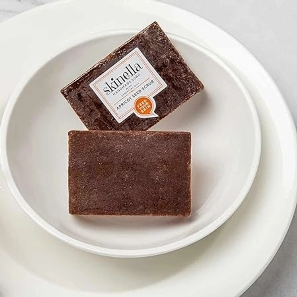 SKINELLA Apricot Seed Scrub Soap (Pack of 3) (3 x 33.33 g)