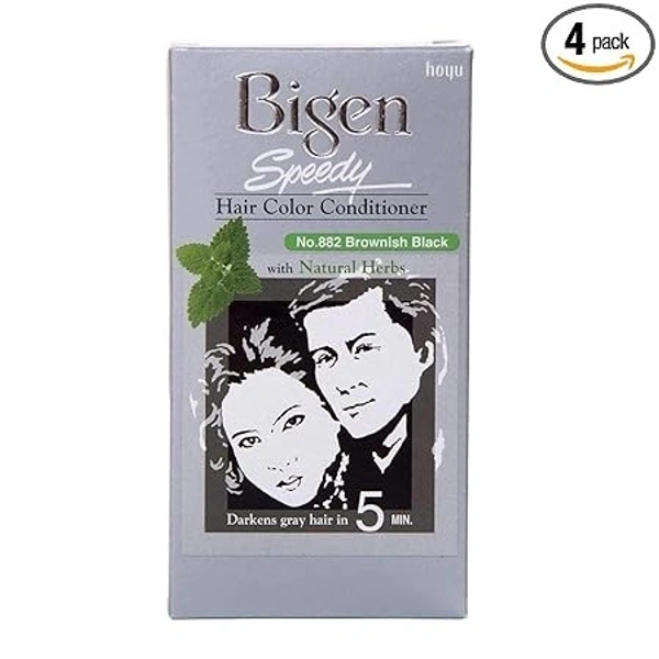 BIGEN Bigen Speedy Hair Color, 40g + 40g - Brownish Black 882 (Pack of 1)
