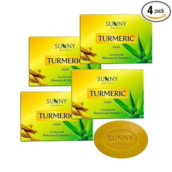 Sunny SUNNY Turmeric Soap (75 GM X 4 PC) (4 x 75 g) - Yellow