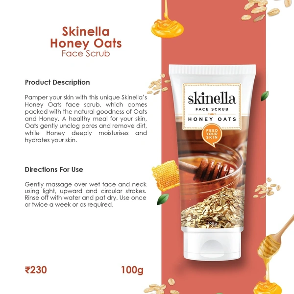 SKINELLA Honey Oats Face Scrub (100 g)