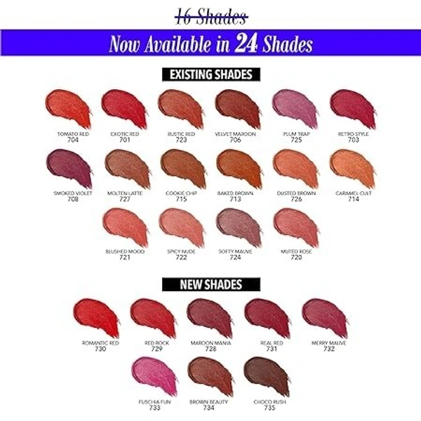 BLUE HEAVEN Hyper stay Super Matte Lipstick Baked Brown 713 (Brown, 2.2 g)
