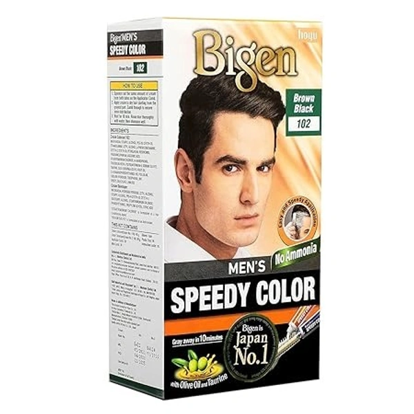 BIGEN Bigen Bigen Men's Speedy Hair Color - 102 Brown Black (80g)
