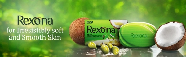 Rexona Coconut and Olive Oil Soap, 100g (Pack of 4) (4 x 25 g)