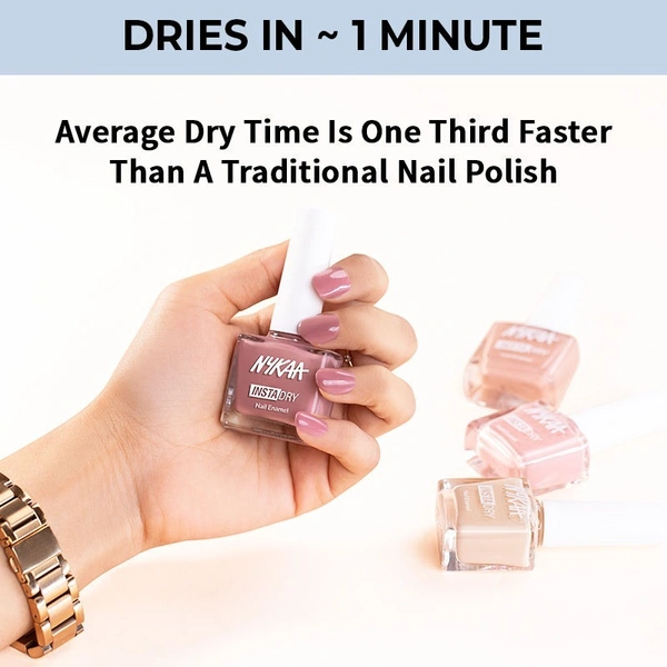 NYKAA Nykaa Insta Dry Fast Drying Nail Enamel Polish Boho Blue 355 - Light Turquoise