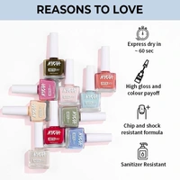 NYKAA Nykaa Insta Dry Fast Drying Nail Enamel Polish Boho Blue 355 - Light Turquoise