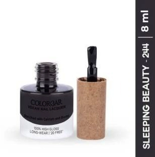 Colorbar COLORBAR VEGAN NAIL LACQUER-(244- Sleeping Beauty) 8 ML Black () - 1
