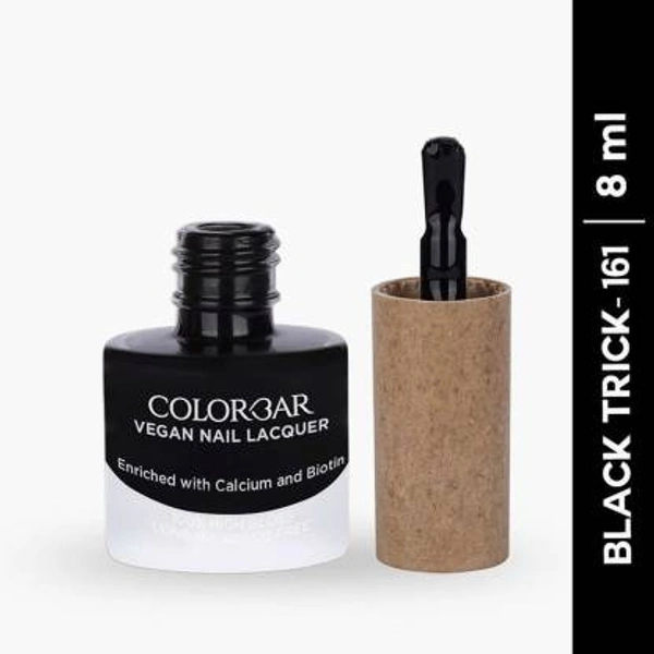 COLORBAR VEGAN NAIL LACQUER (Black Trick -161)+ remover (2 Items in the set)