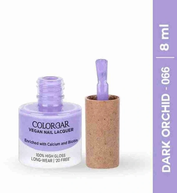 COLORBAR VEGAN NAIL LACQUER (Dark Orchid-066)+ remover (2 Items in the set)
