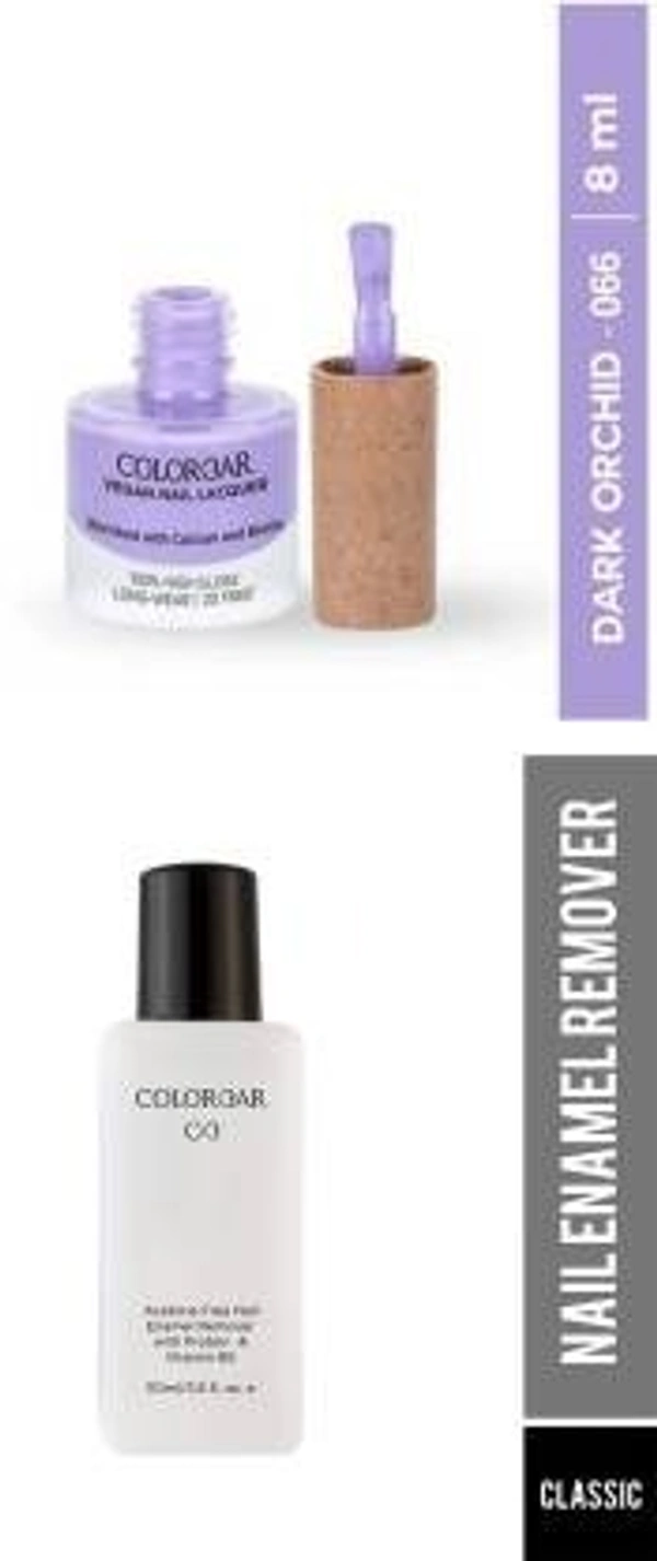 COLORBAR VEGAN NAIL LACQUER (Dark Orchid-066)+ remover (2 Items in the set)