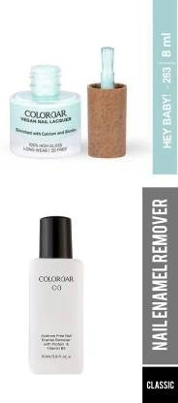 COLORBAR VEGAN NAIL LACQUER (Hey Baby-263)+ remover (2 Items in the set)