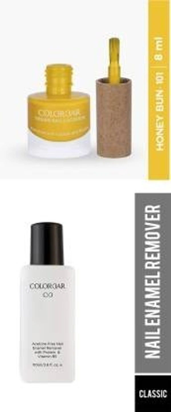 Colorbar COLORBAR VEGAN NAIL LACQUER (Honey Bun -101)+ remover (2 Items in the set)