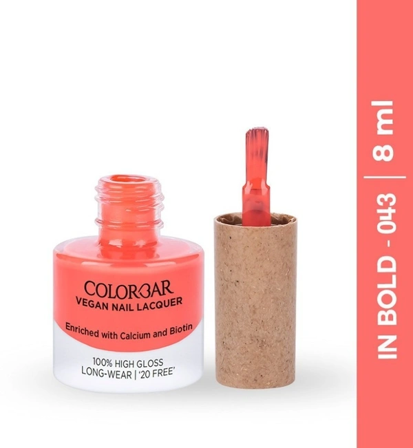 COLORBAR VEGAN NAIL LACQUER (In Bold-043)+ remover (2 Items in the set)