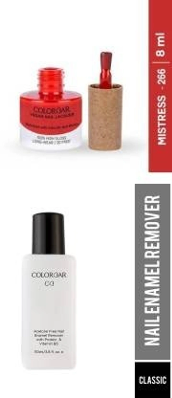 Colorbar COLORBAR VEGAN NAIL LACQUER (Mistress-266)+ remover (2 Items in the set) - 1