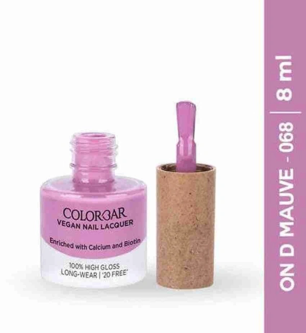  COLABRAR  COLORBAR VEGAN NAIL LACQUER (On D Mauve - 068)+ remover (2 Items in the set)