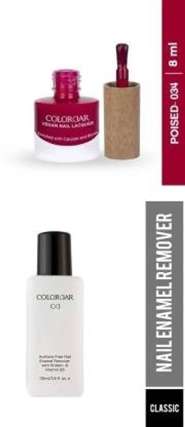 COLORBAR VEGAN NAIL LACQUER (Possed-034)+ remover (2 Items in the set)