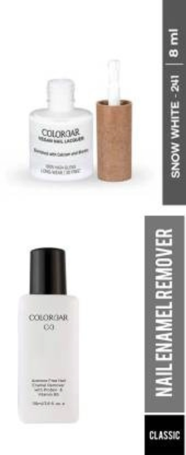 COLORBAR VEGAN NAIL LACQUER (Snow White-241)+ remover (2 Items in the set)