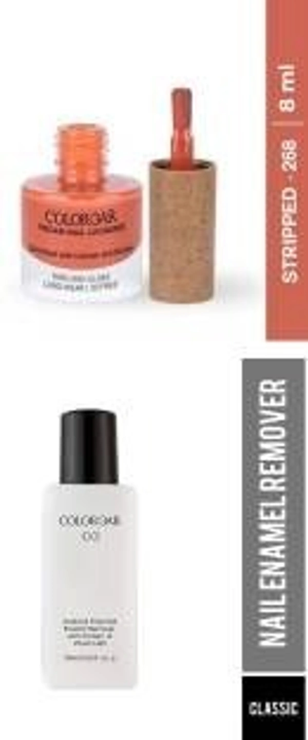 COLORBAR VEGAN NAIL LACQUER (Stripped-268)+ remover (2 Items in the set)
