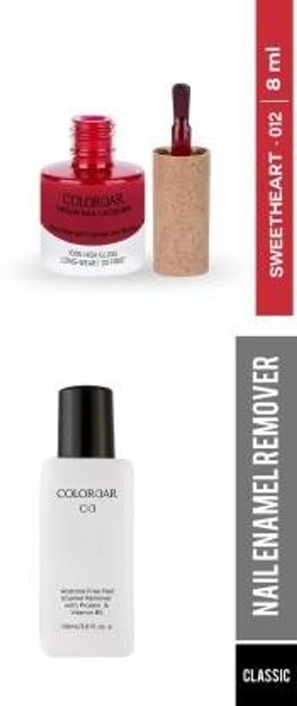 COLORBAR VEGAN NAIL LACQUER (Sweetheart-012)+ remover (2 Items in the set)