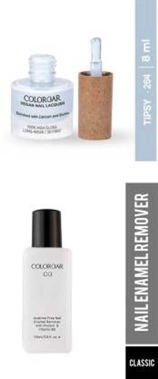 colorbar COLORBAR VEGAN NAIL LACQUER (Tipsy-264)+ remover (2 Items in the set) - 1