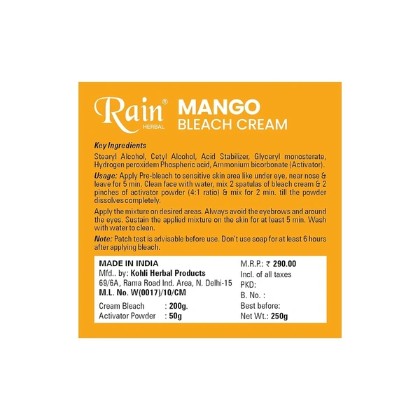 RAIN Mango Bleach Cream (250 g)