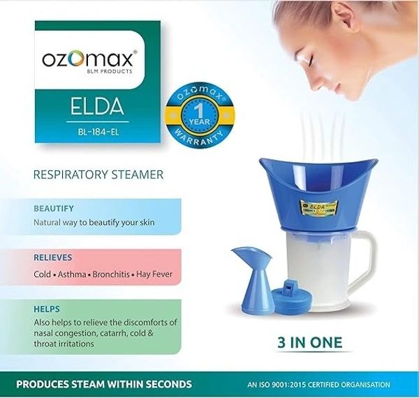 OZOMAX ELDA RESPIRATORY VAPORIZER WITH 3 ATTACHMENTS
