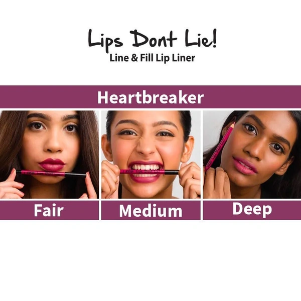 NYKAA Nykaa Lips Don't Lie! Waterproof Line & Fill Lip Liner - Heartbreaker 07