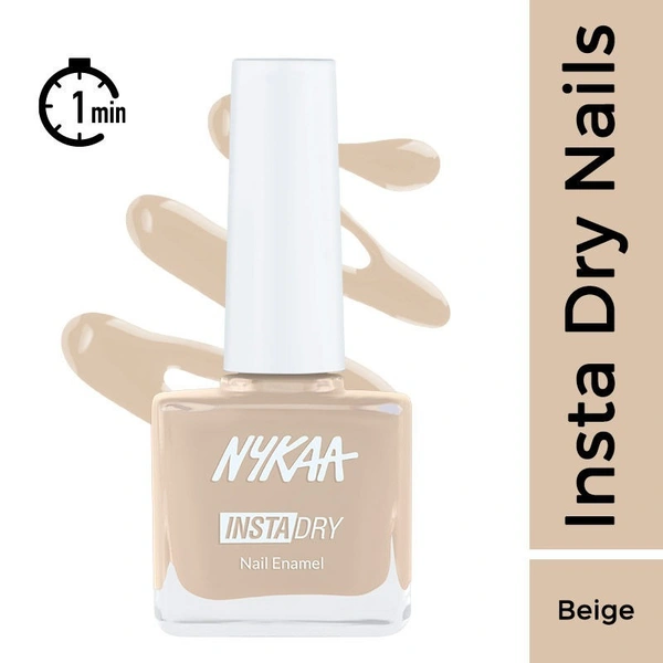 NYKAA Nykaa Insta Dry Fast Drying Nail Enamel Polish Almond Archive 348 - Beige