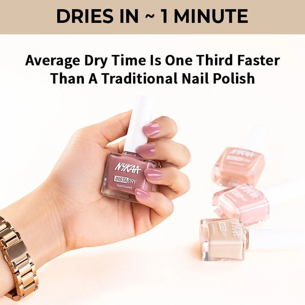 NYKAA Nykaa Insta Dry Fast Drying Nail Enamel Polish Almond Archive 348 - Beige