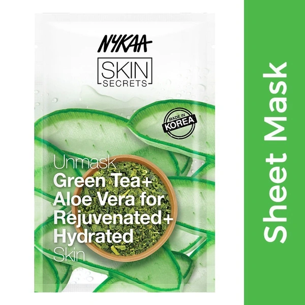 NYKAA Nykaa Skin Secrets Exotic Indulgence Green Tea + Aloe Vera Sheet Mask For Hydrated Skin