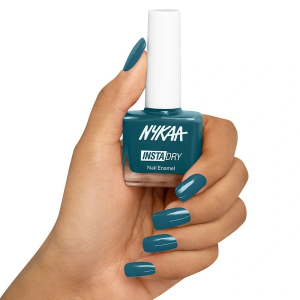 Nykaa Insta Dry Fast Drying Nail Enamel Polish Teal Tag 331 - Teal