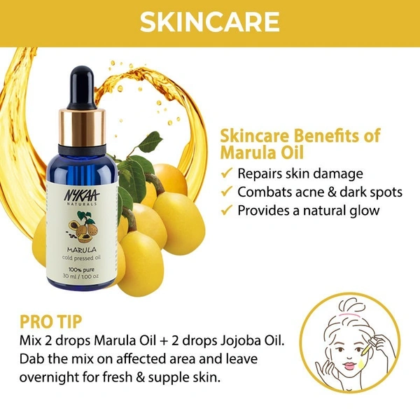 Nykaa Naturals 100 % Pure Cold Pressed Marula Carrier Oil for Combatting Acne & Dry Hair