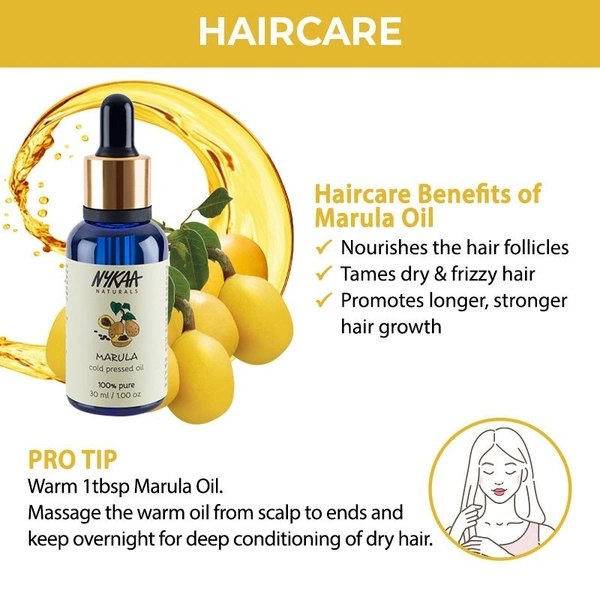 Nykaa Naturals 100 % Pure Cold Pressed Marula Carrier Oil for Combatting Acne & Dry Hair