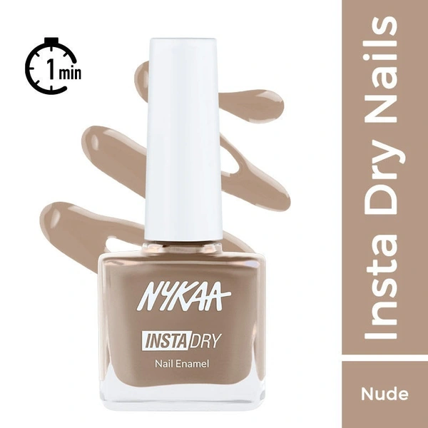 NYKAA Nykaa Insta Dry Fast Drying Nail Enamel Polish Sandy Swipe 335 - Nude