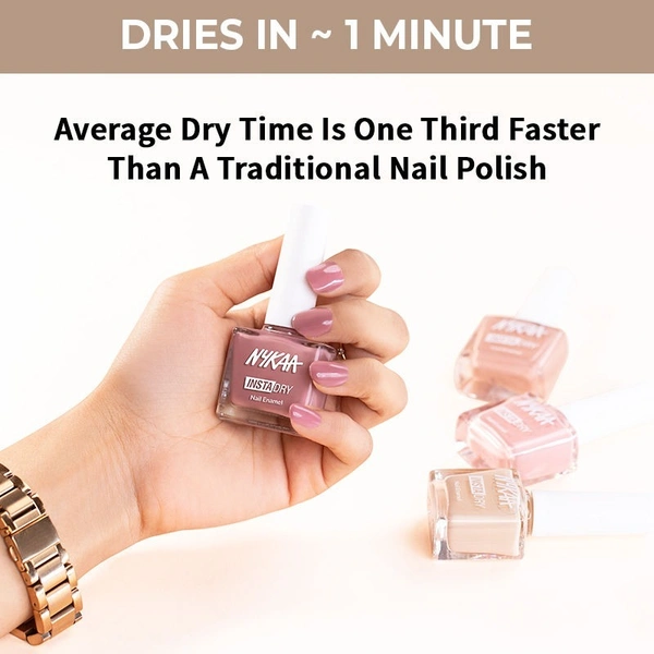NYKAA Nykaa Insta Dry Fast Drying Nail Enamel Polish Sandy Swipe 335 - Nude
