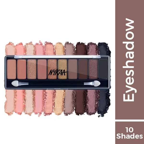 NYKAA Nykaa Eyes On Me! 10-in-1 Eyeshadow Palette - Smokey at 8!