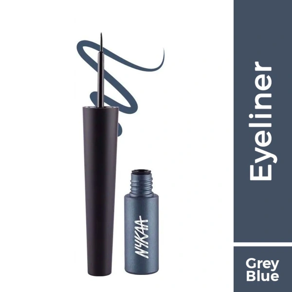 Nykaa GLAMOReyes Waterproof & Smudgeproof Coloured Liquid Eyeliner - Stormy Sky