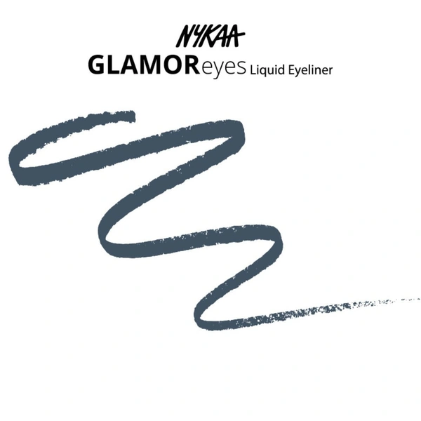 Nykaa GLAMOReyes Waterproof & Smudgeproof Coloured Liquid Eyeliner - Stormy Sky