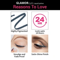 Nykaa GLAMOReyes Waterproof & Smudgeproof Coloured Liquid Eyeliner - Stormy Sky