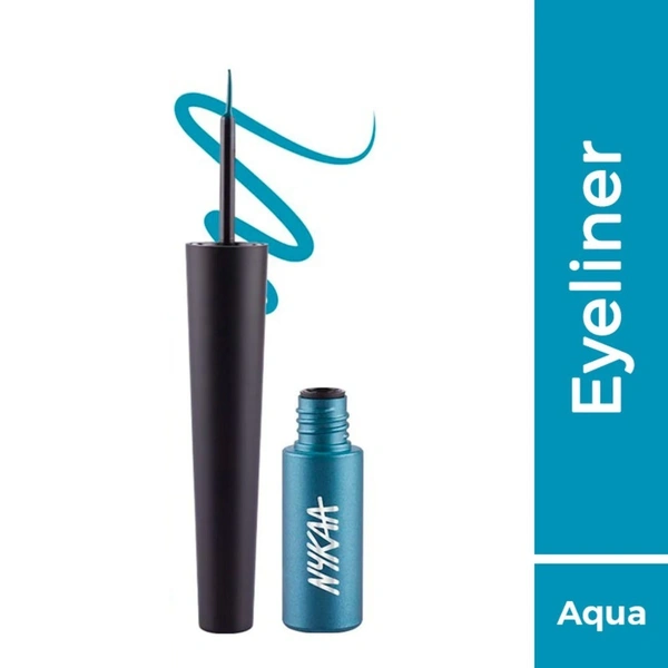 NYKAA Nykaa GLAMOReyes Waterproof & Smudgeproof Coloured Liquid Eyeliner - Aqua - Whimsical Potion