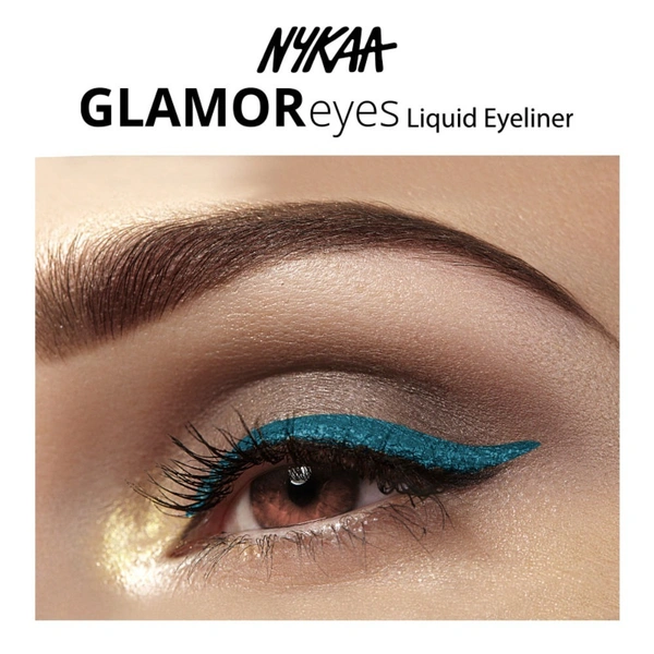 NYKAA Nykaa GLAMOReyes Waterproof & Smudgeproof Coloured Liquid Eyeliner - Aqua - Whimsical Potion