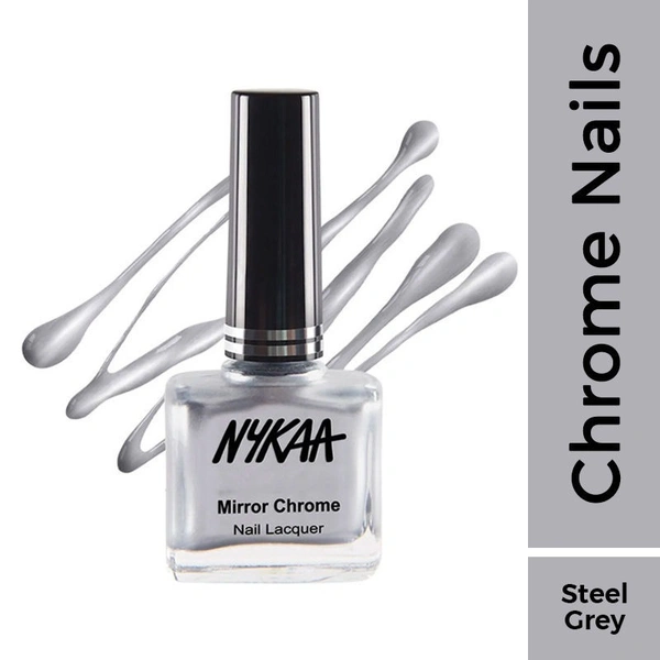 Nykaa Mirror Chrome Nail Lacquer - Molten Sterling 163