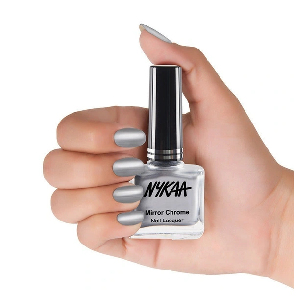 Nykaa Mirror Chrome Nail Lacquer - Molten Sterling 163