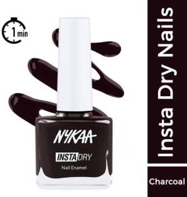 Nykaa Insta Dry Fast Drying Nail Enamel Polish Throwback Taupe 333 - Charcoal