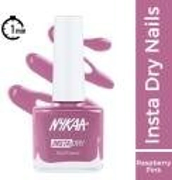 NYKAA Insta Dry Fast Drying Nail Enamel Polish Raspberry Regram 341 () - 1